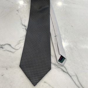 Tommy Hilfiger 100% Silk tie, grey with blue dot.
